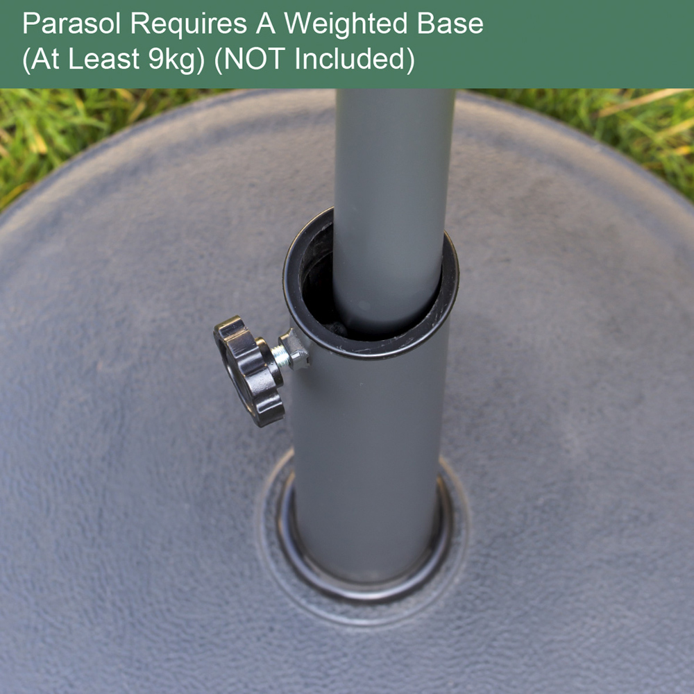 GardenKraft Charcoal 6 Ribs Crank and Tilt Parasol 2m Image 7