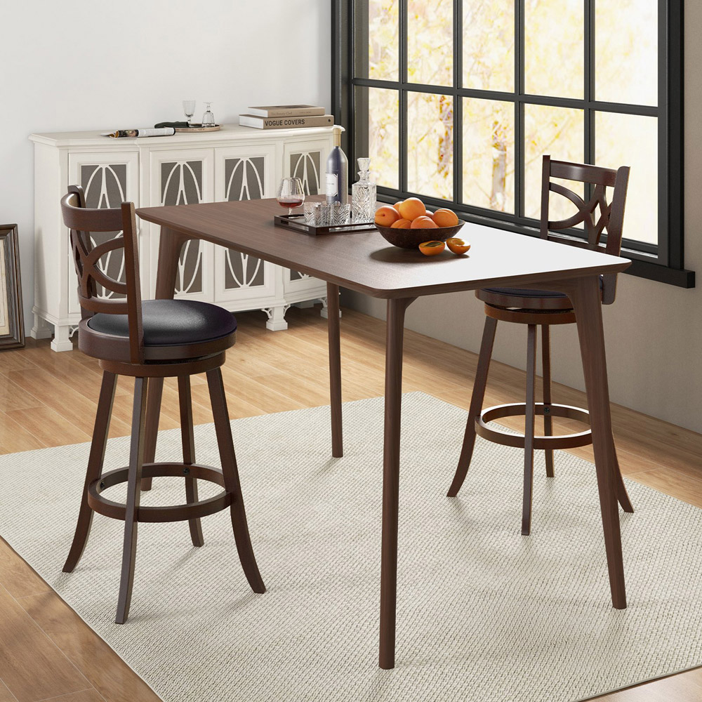 Costway Swivel Counter Height Bar Stool Set of 2 Image 3