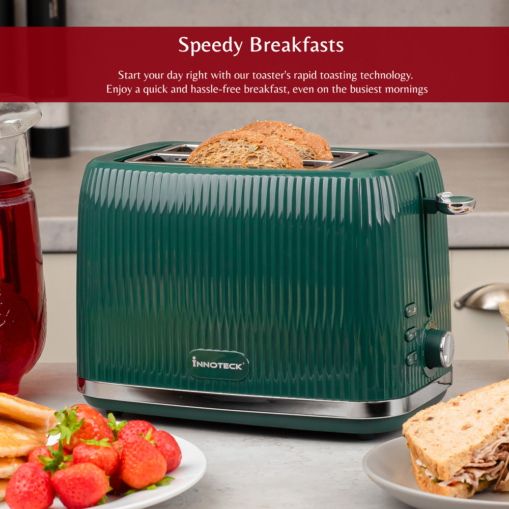 Innoteck Kitchen Pro Green 2 Slice Toaster 800W Image 4