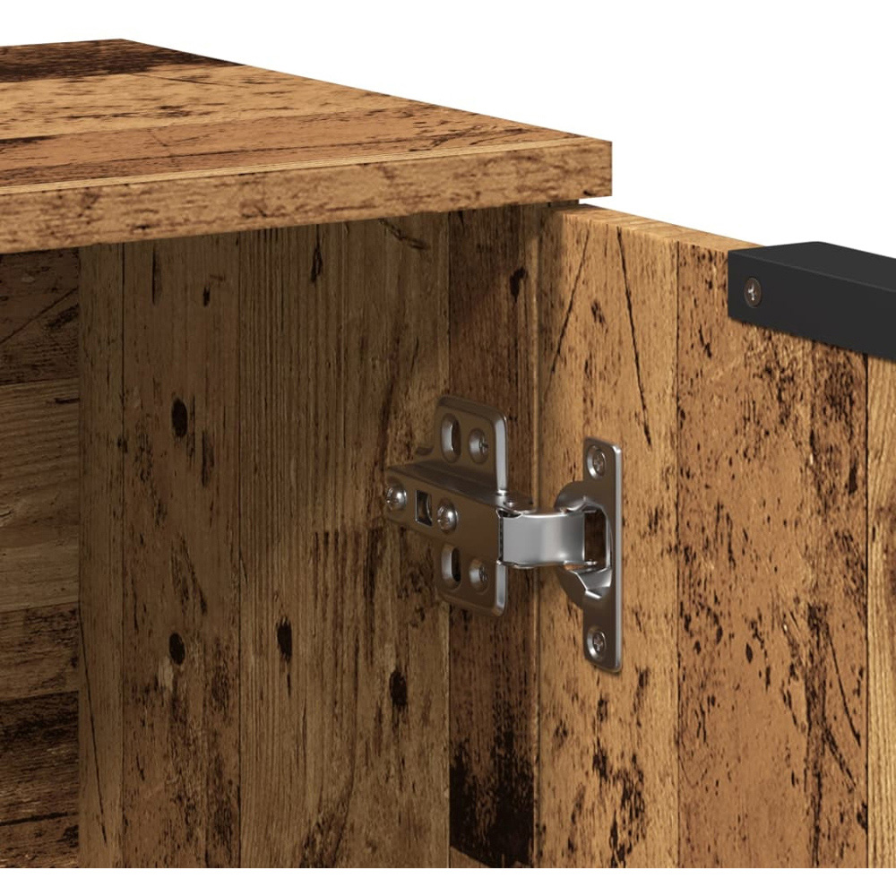 vidaXL Single Door 3 Drawer Old Wood Sideboard Image 6