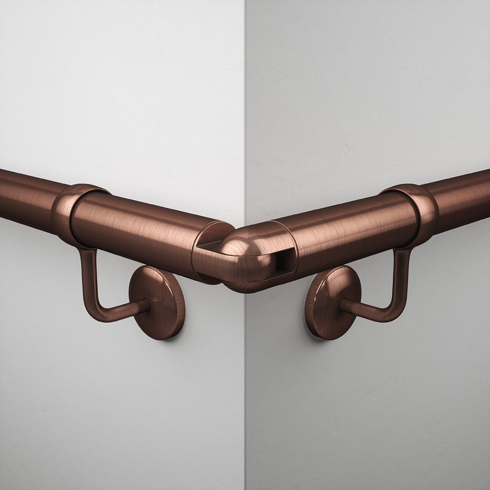 Rothley Antique Copper Stair Handrail Adjustable Elbow Image 7