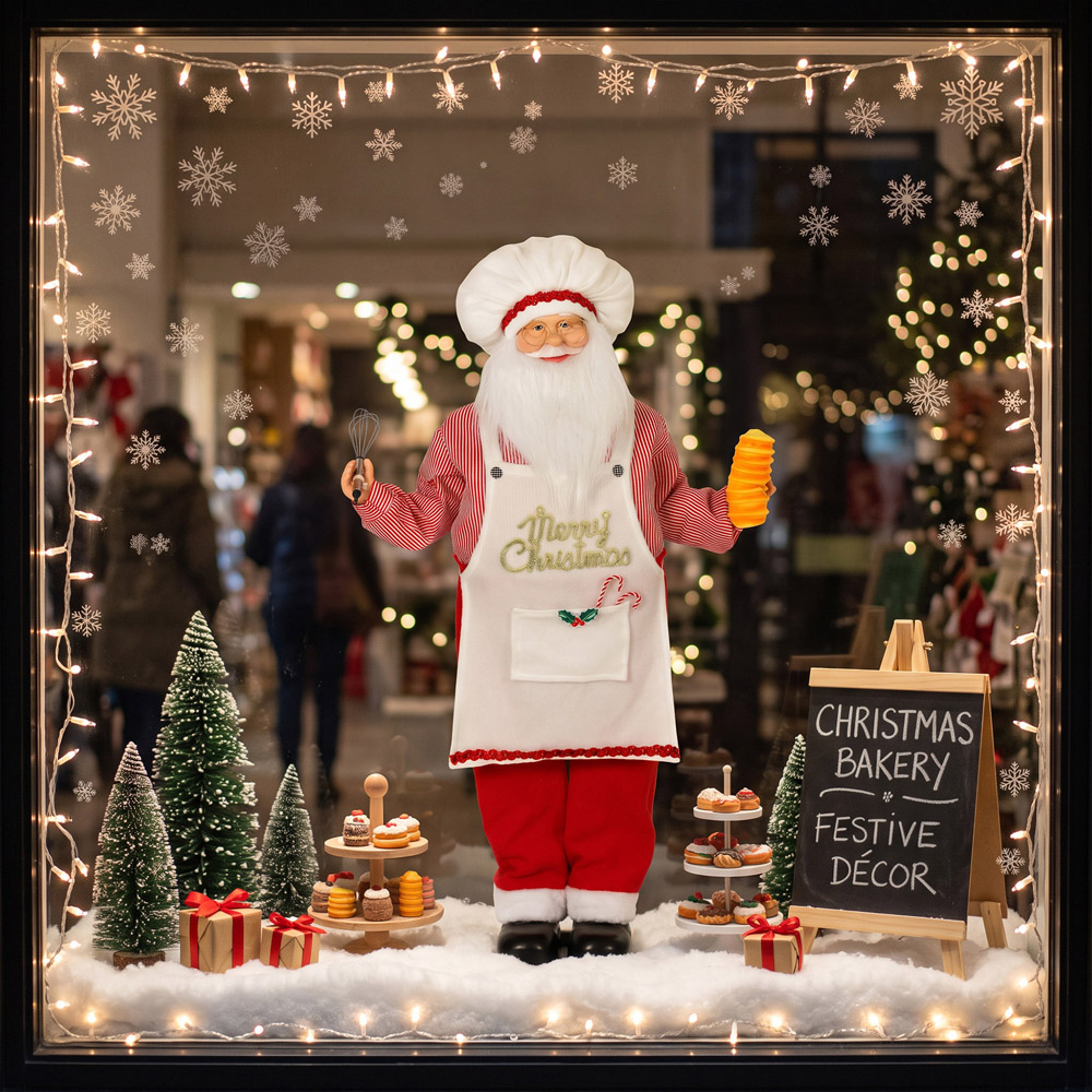 HOMCOM Singing and Cooking Santa Claus with Head Moving Christmas Decoration 4ft Image 4