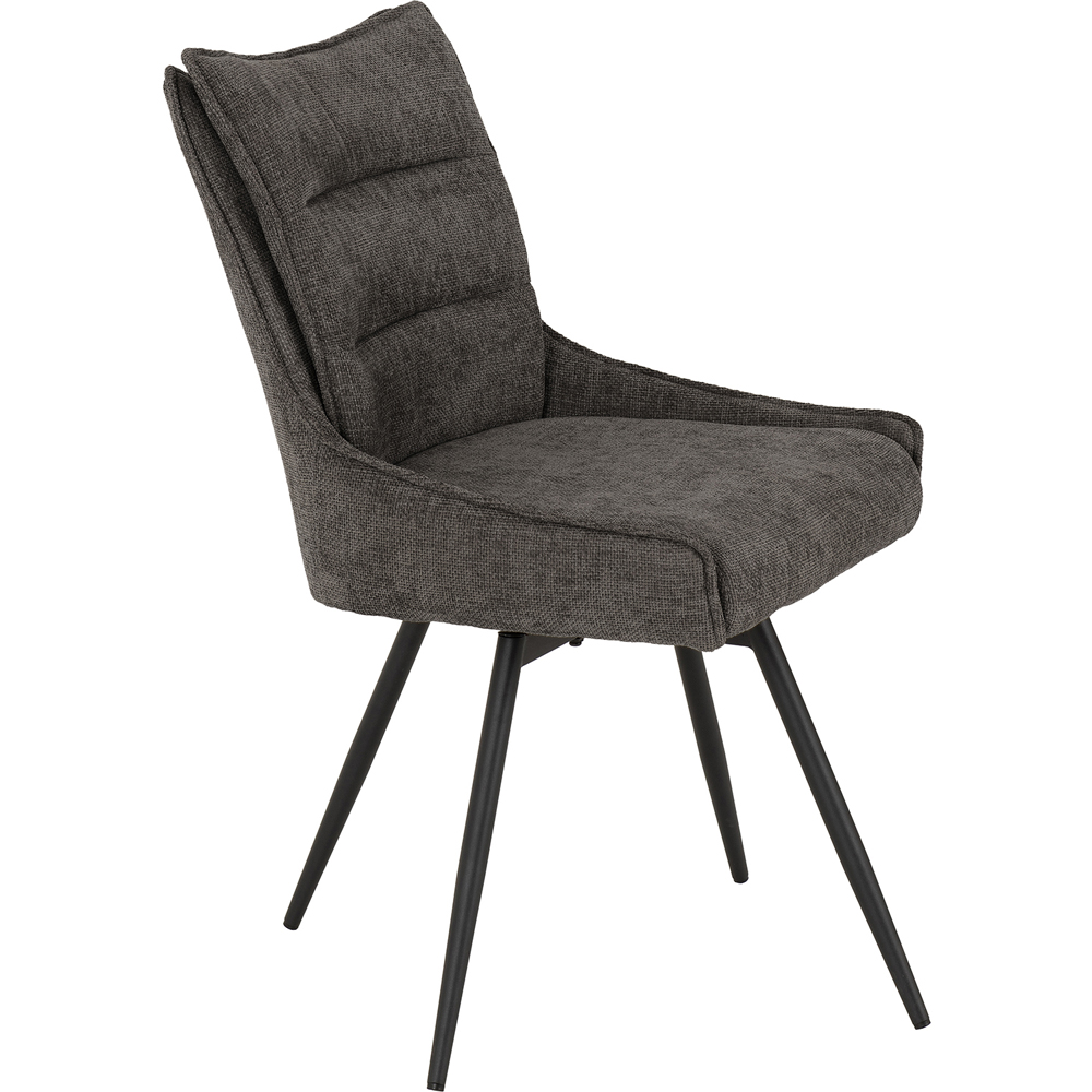 Seconique Lewis Set of 2 Grey Fabric Swivel Dining Chair Image 4