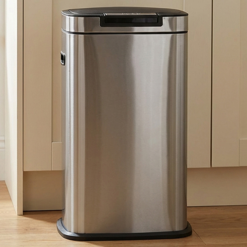 Kitchen Master Stainless Steel Rectangular Push bar Bin 40L Image 6