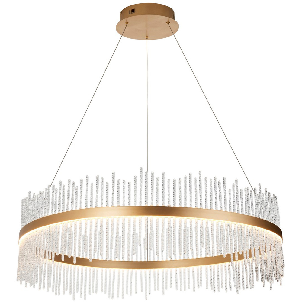 Merano Trapani Clear Glass Brushed Gold Plate Pendant Light Image 3