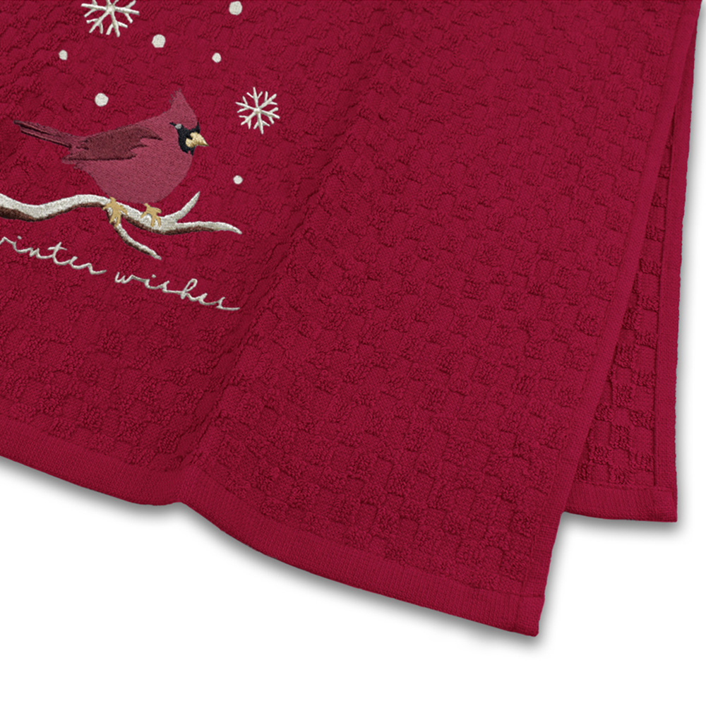 Noel Square Winter Robin Red Tea Towel 3 Pack Image 5