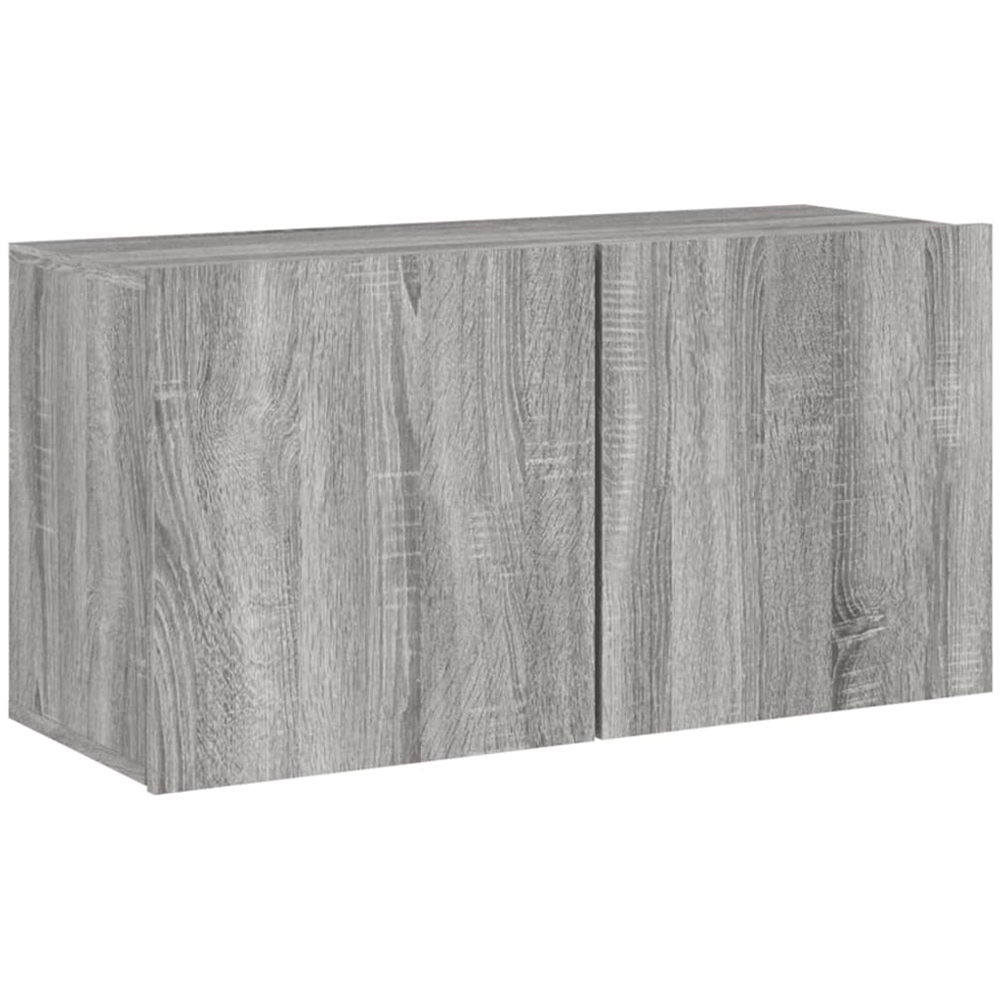 vidaXL 2 Door Grey Sonoma Wall Mounted TV Cabinet Image 2