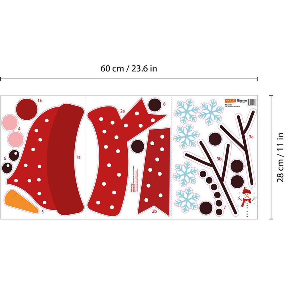 Walplus Cute Snowman Decoration Self Adhesive Christmas Wall Stickers 23 Piece Image 7