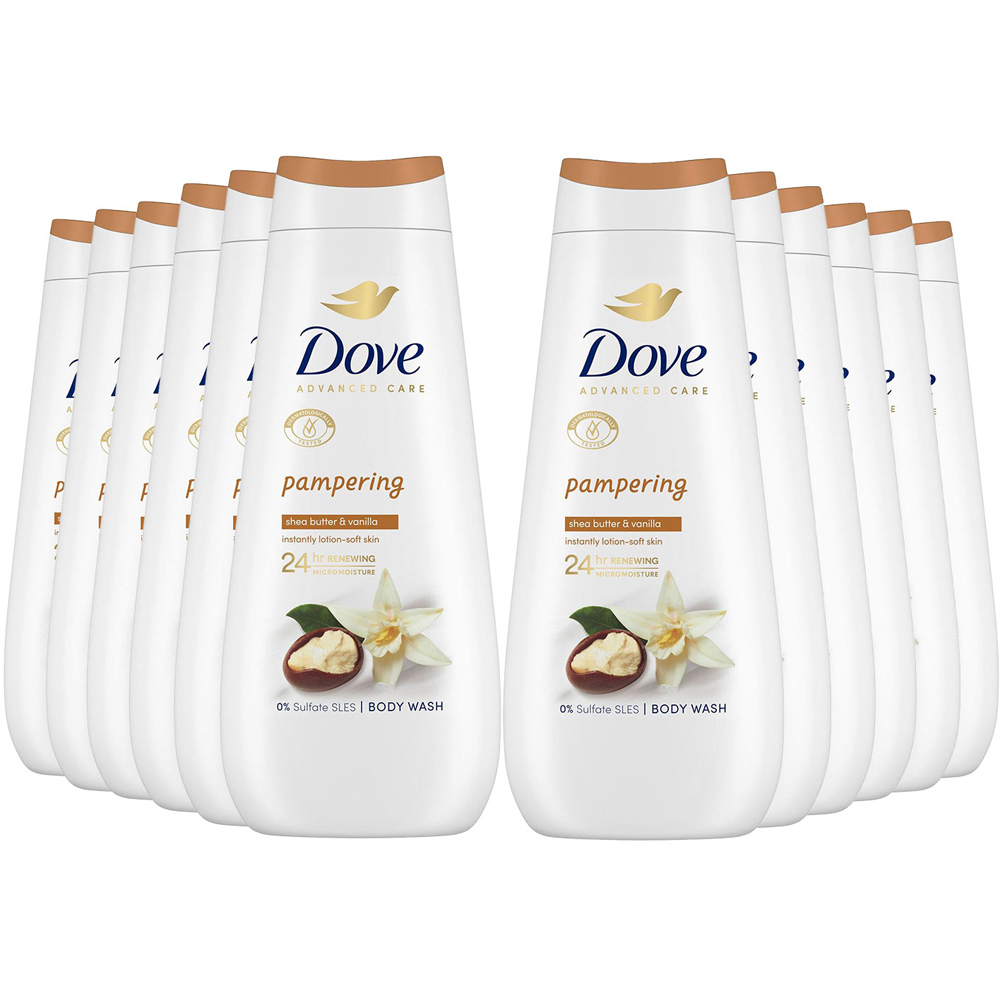 Dove Advanced Care Pampering Body Wash 400ml 12 Pack Image 1