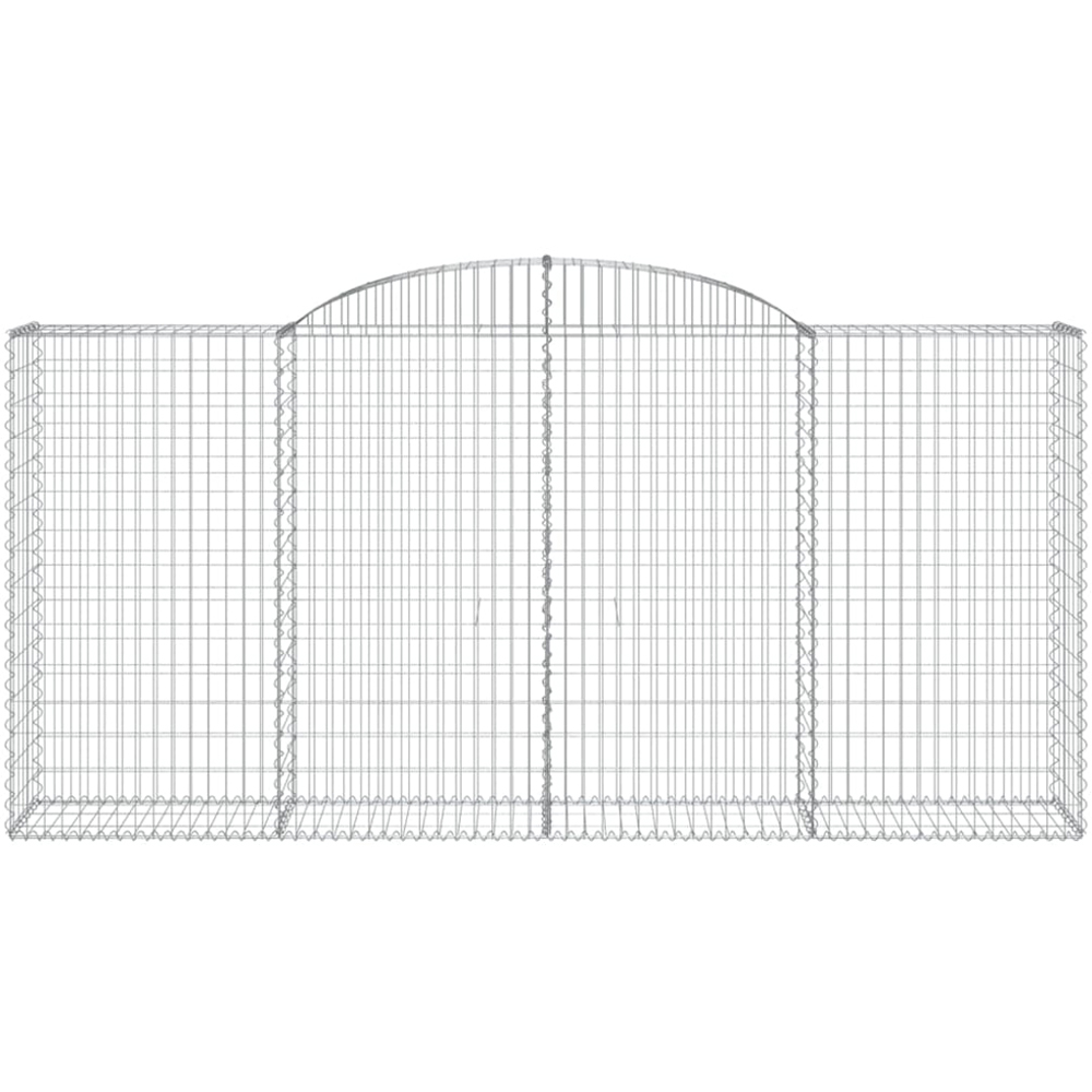 vidaXL Silver Galvanised Iron Arched Gabion Basket 300 x 50 x 140/160cm 30 Pack Image 3