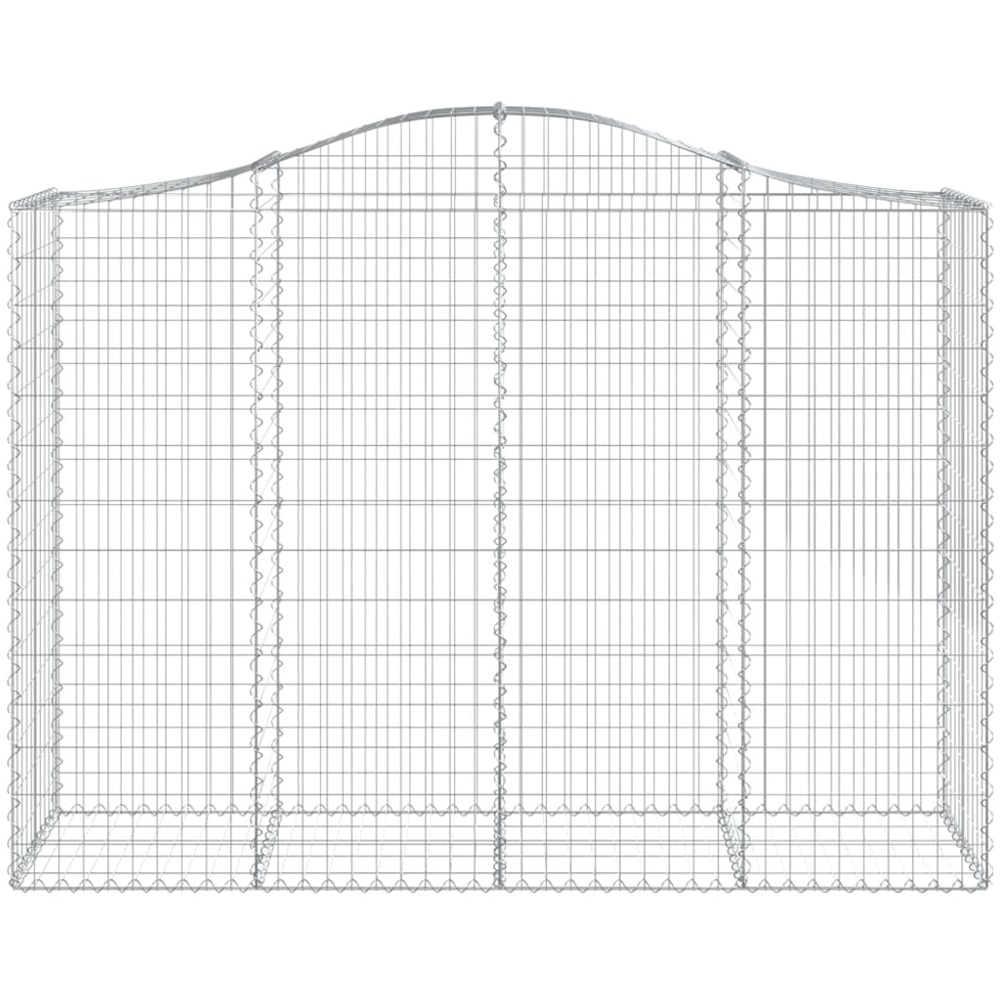 vidaXL Silver Galvanised Iron Arched Gabion Basket 200 x 50 x 140/160cm 30 Pack Image 2