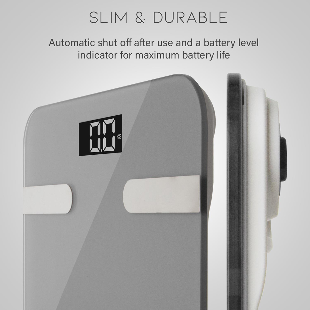 Aquarius 16-in-1 Silver Bluetooth Smart Body Analysis Weighing Scale Image 3