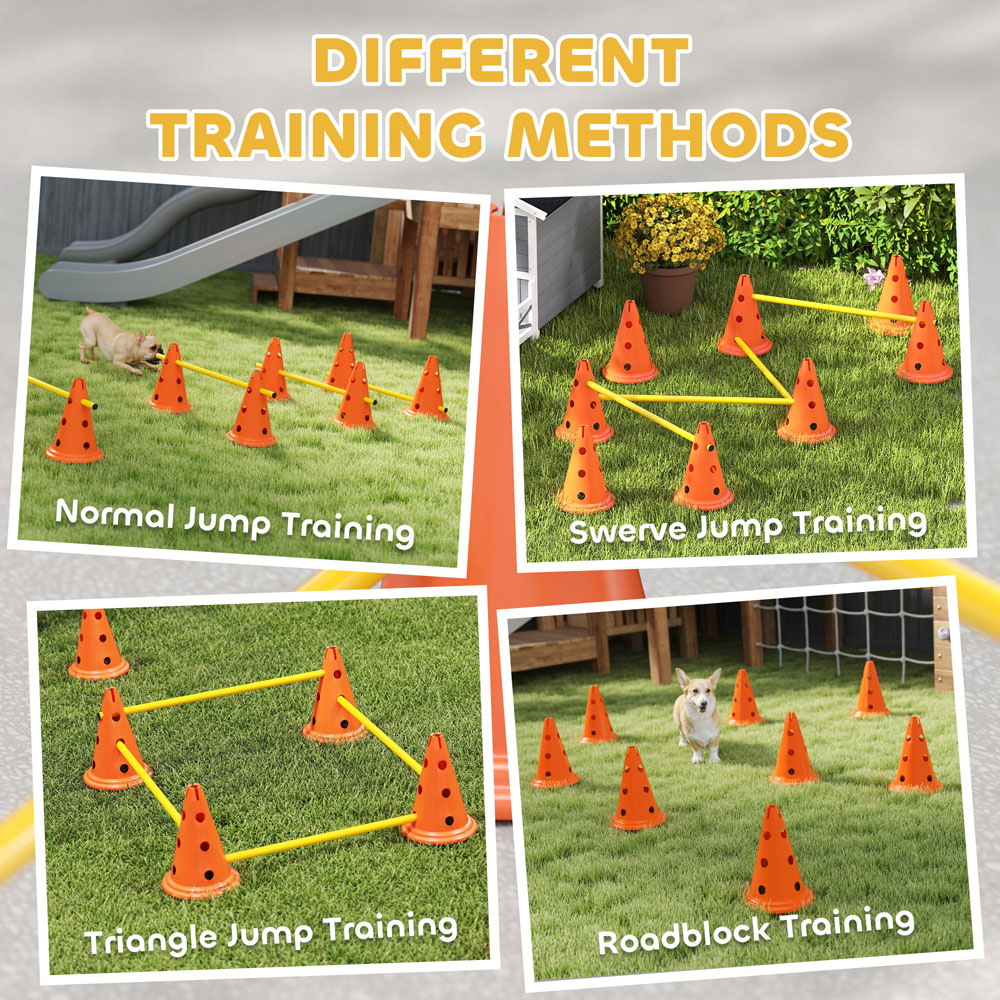 PawHut 4 Piece Height Adjustable Dog Agility Equipment Set Image 5