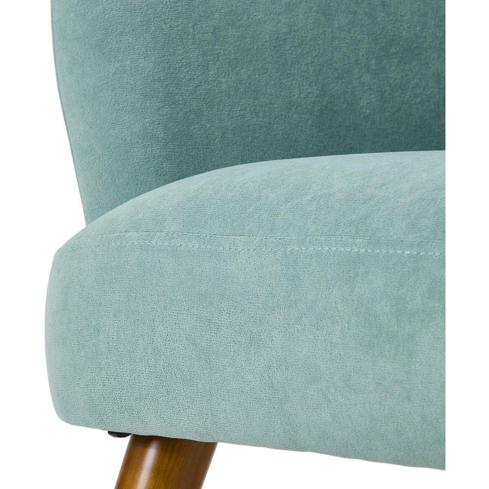 Living and Home Green Velvet Vertical Stripe Backrest Accent Chair Image 5
