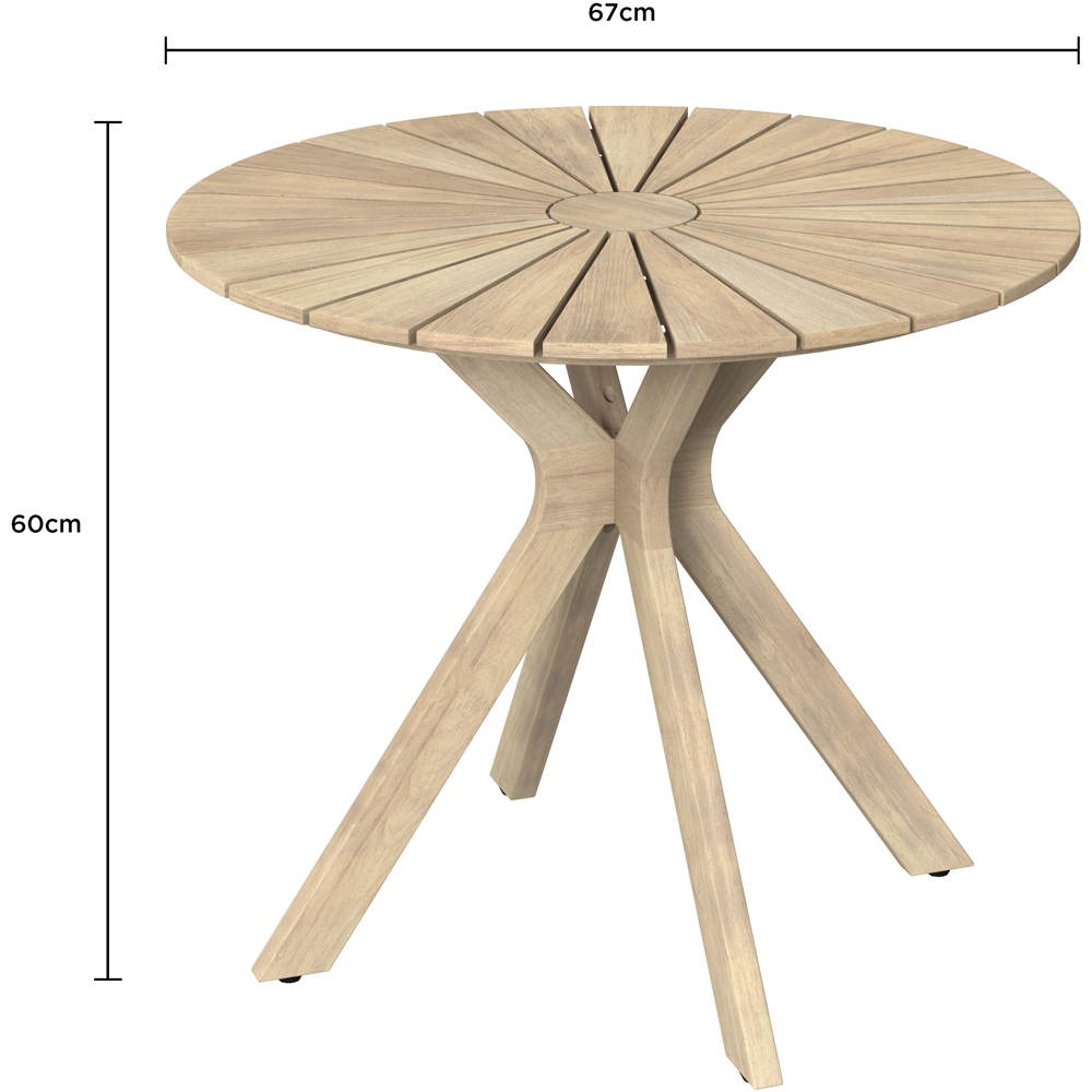 Charles Bentley Delgada 2 Seater Acacia and Weave Bistro Set Image 8