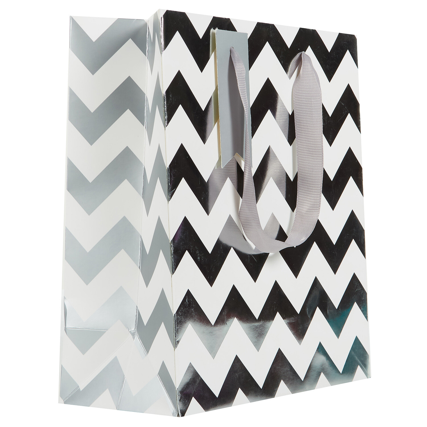 Pack of 3 Silver Glimmer Medium Gift Bags Silver Image 2