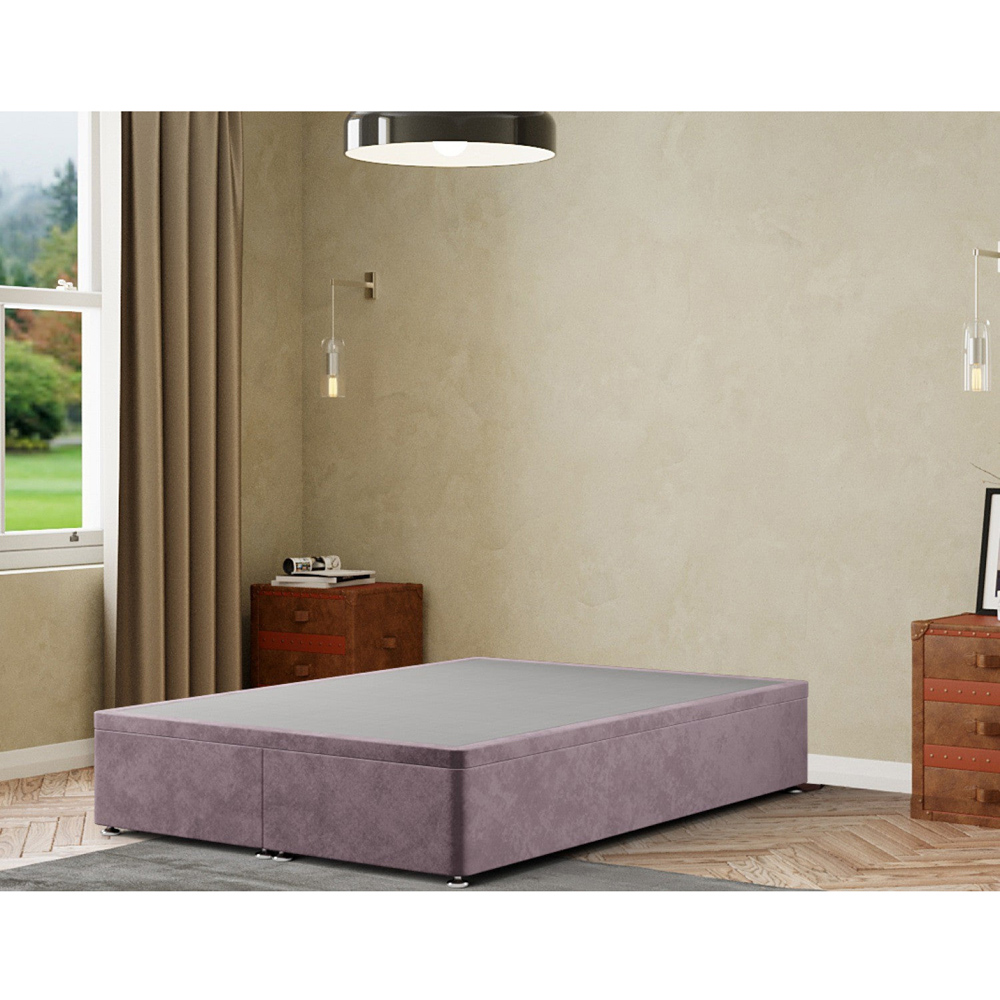 Portland Simple King Size Blush Plush Ottoman Divan Base Image 3
