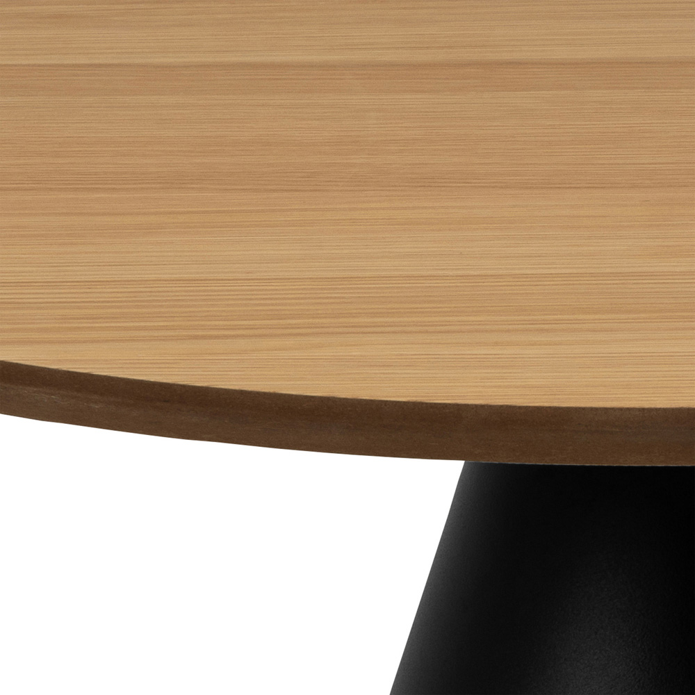 Florence Soli Round Black and Oak Coffee Table Image 4