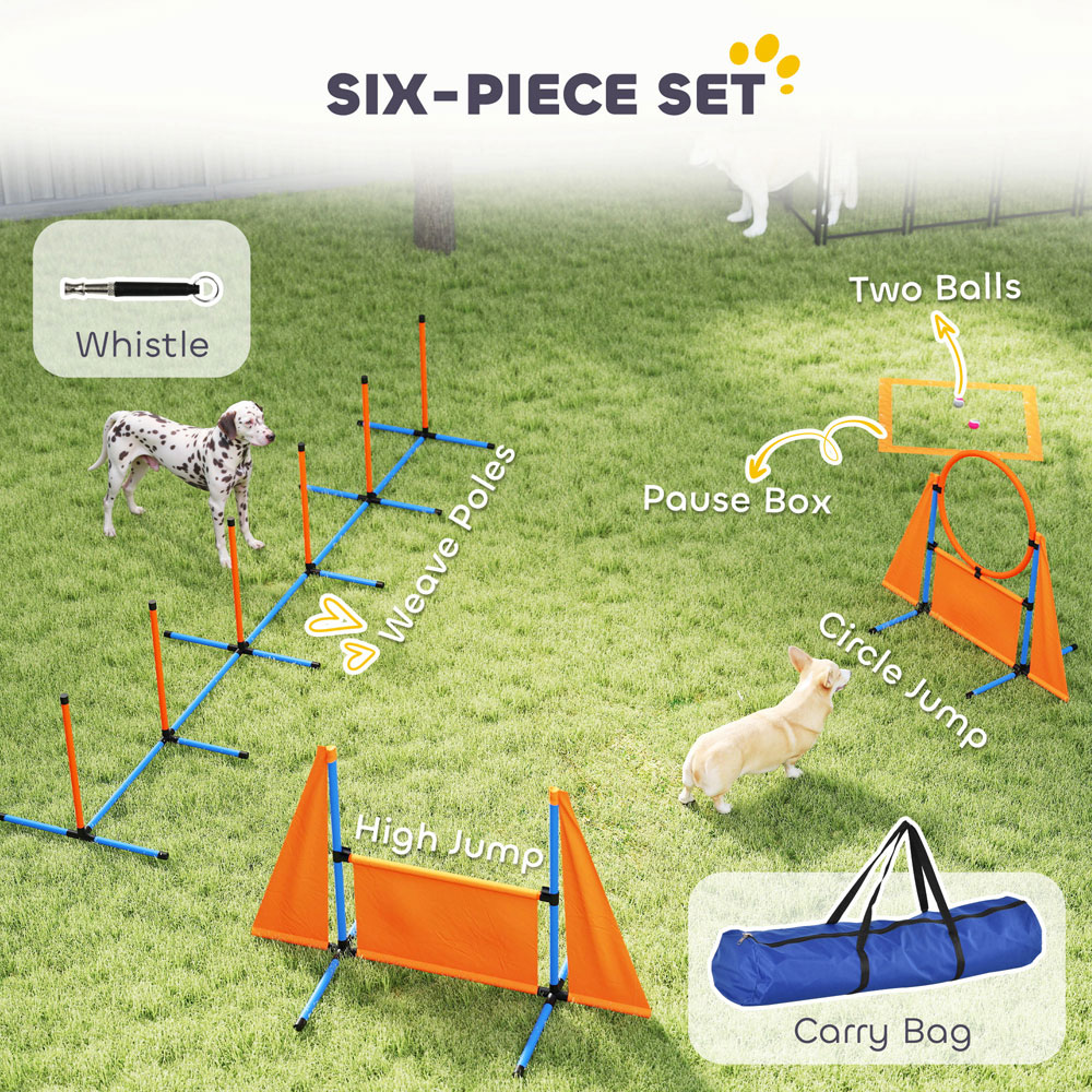 PawHut 6 Piece Orange Dog Agility Set Image 4