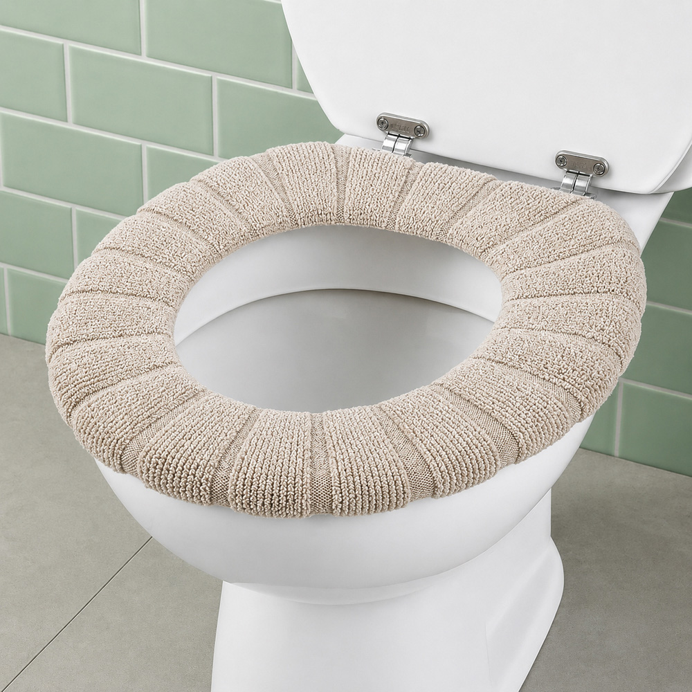 Avilo Knitted Plush Toilet Seat Cover 2 Pack Image 2