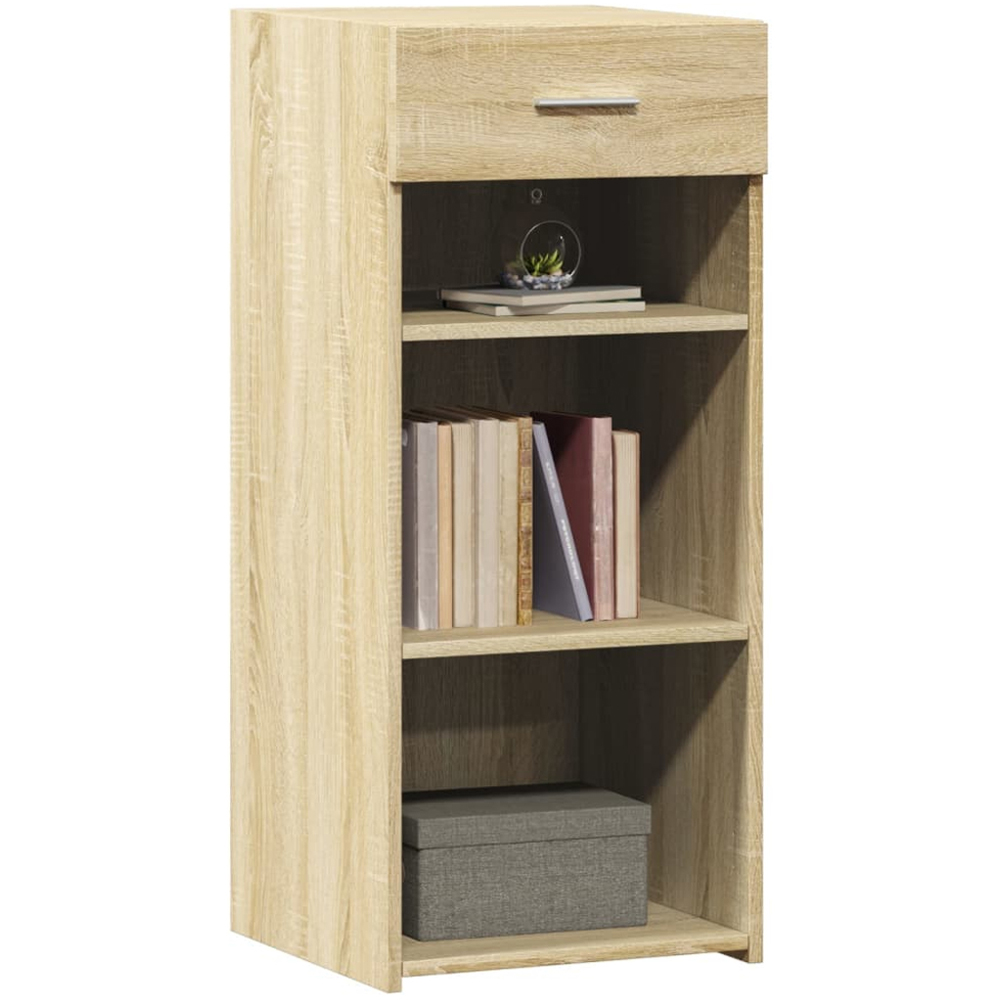 vidaXL Single Drawer 3 Shelf Sonoma Oak Sideboard Image 3