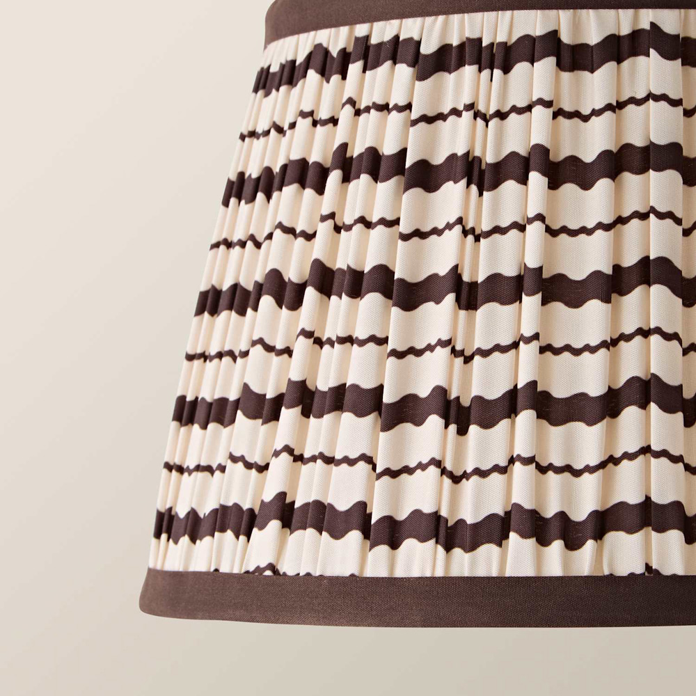 ValueLights Wickham Chocolate Brown and Cream Stripe Print Taper Easy-Fit Ceiling Lamp Shade 28cm Image 4
