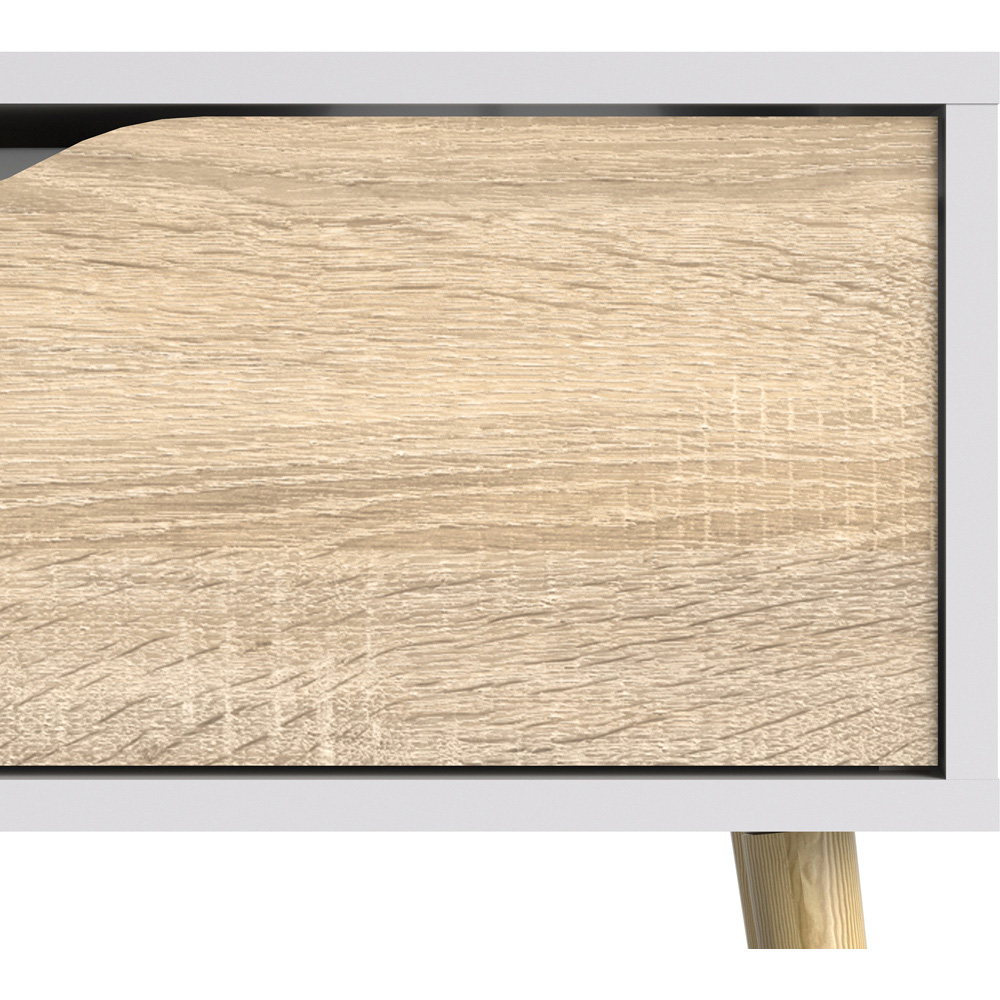 Florence Single Drawer Single Shelf White and Oak Coffee Table Image 6