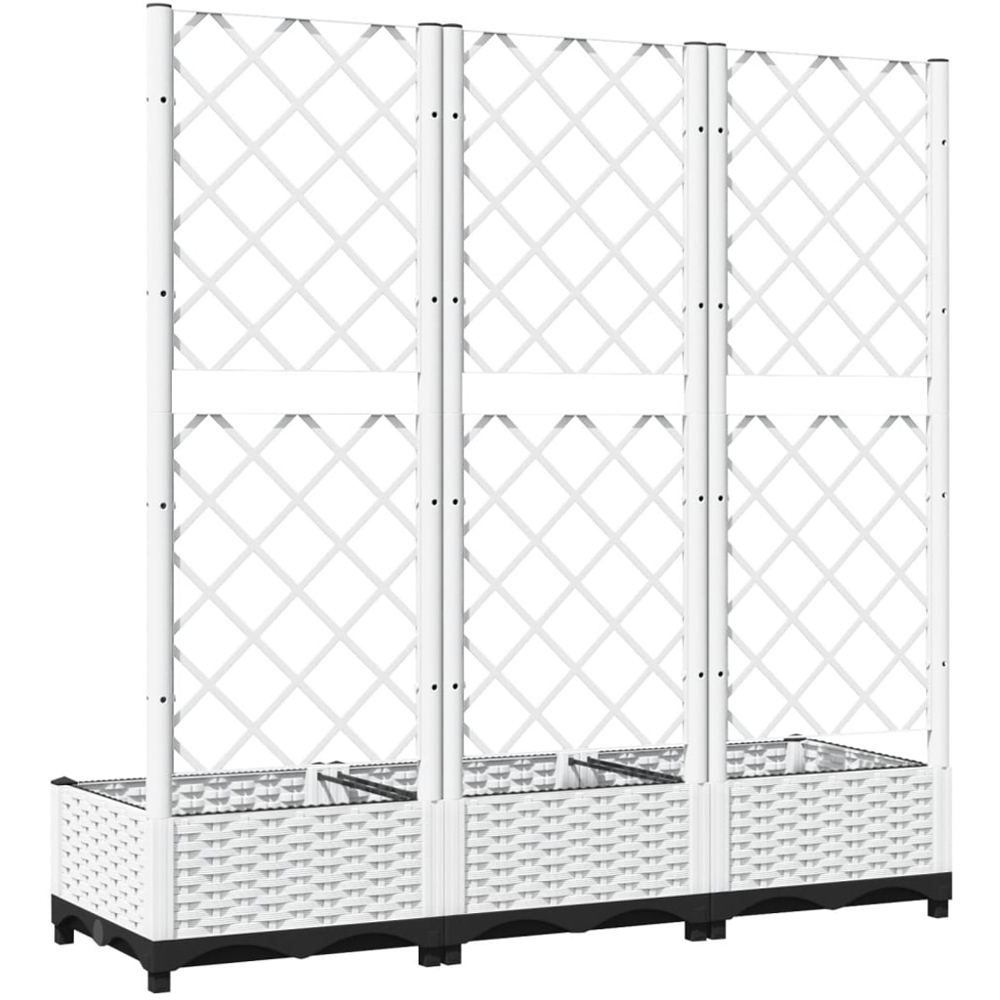 vidaXL White Polypropylene Garden Planter with Trellis 121.5 x 40 x 120cm Image 5