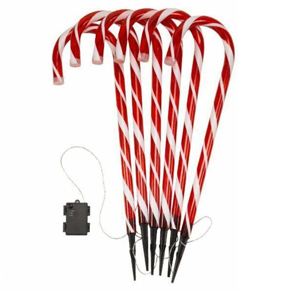 Marco Paul Candy Cane Stake Christmas Decoration 6 Pack Image 2