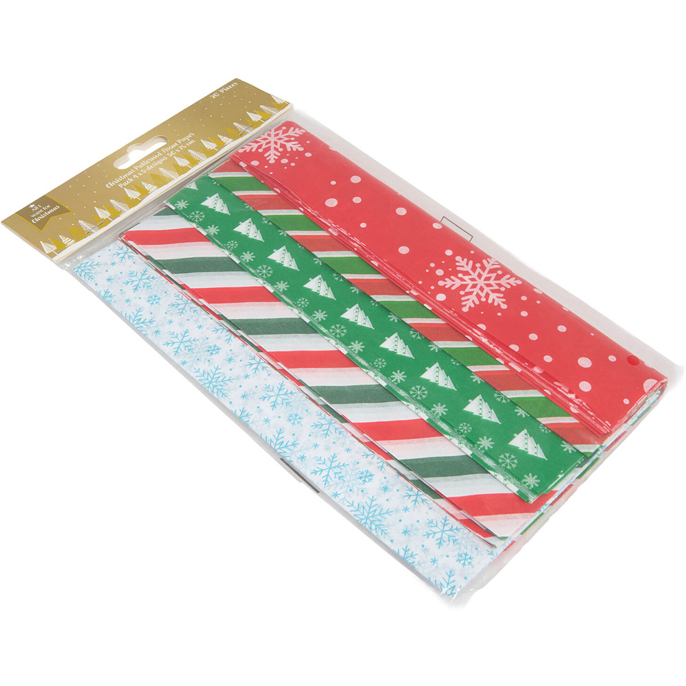Christmas Patterned Tissue Papers Pack Image 4