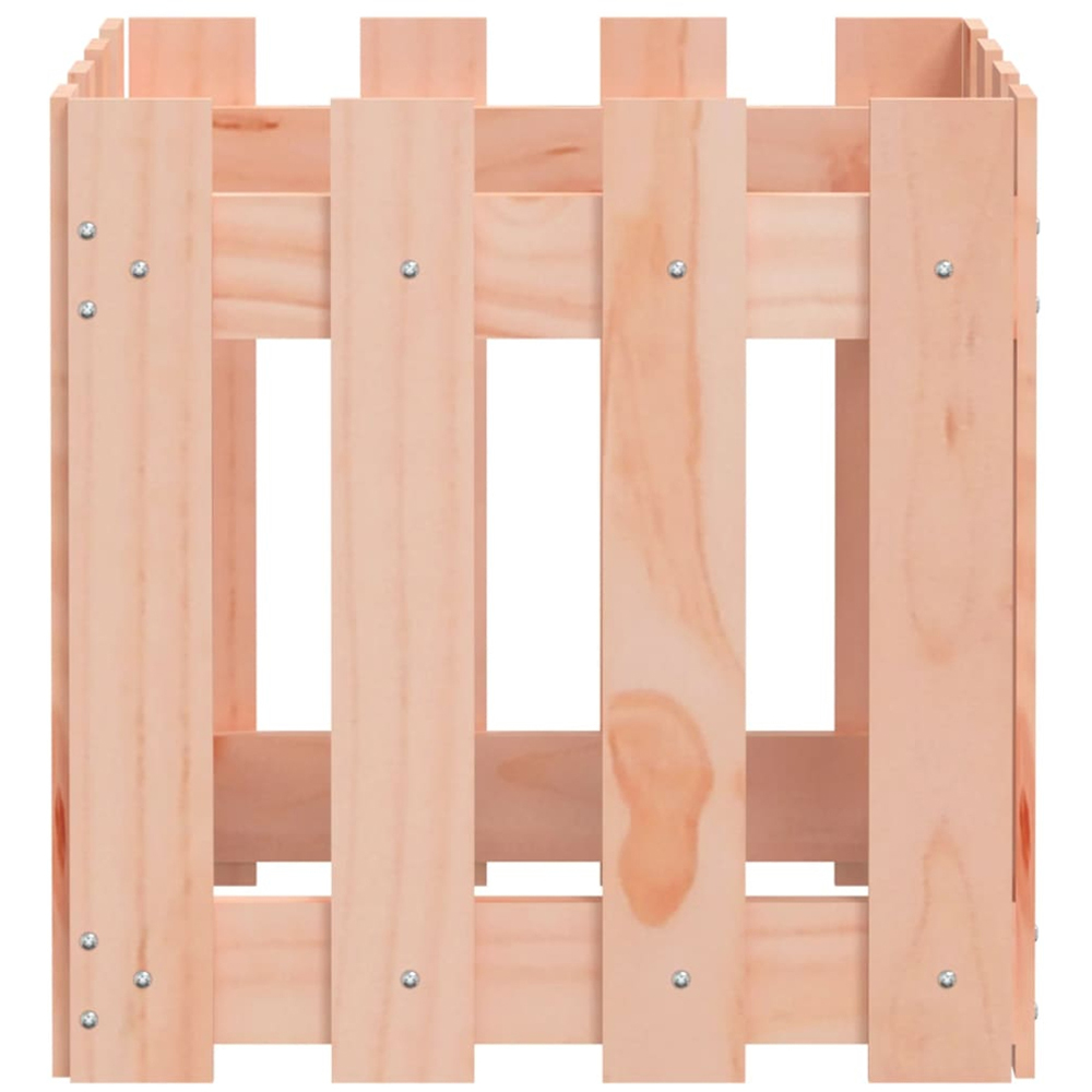 vidaXL Natural Solid Wood Douglas Fence Design Garden Planter 40 x 40 x 40cm Image 5
