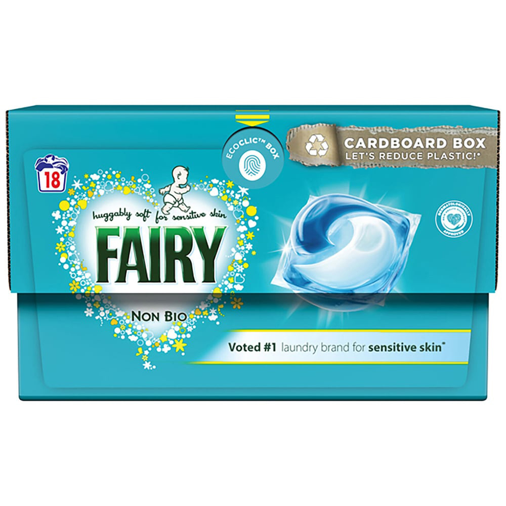 Fairy Non Bio Laundry Pods For Sensitive Skin 18 Washes Image 1