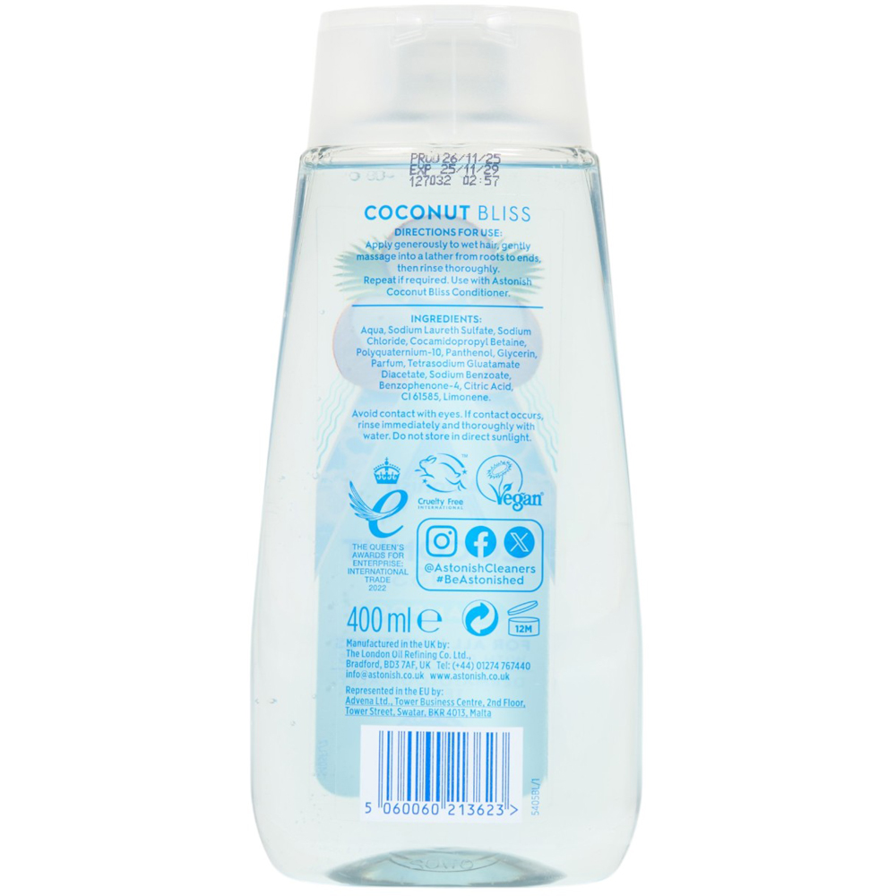 Astonish Coconut Bliss Shampoo 400ml Image 2