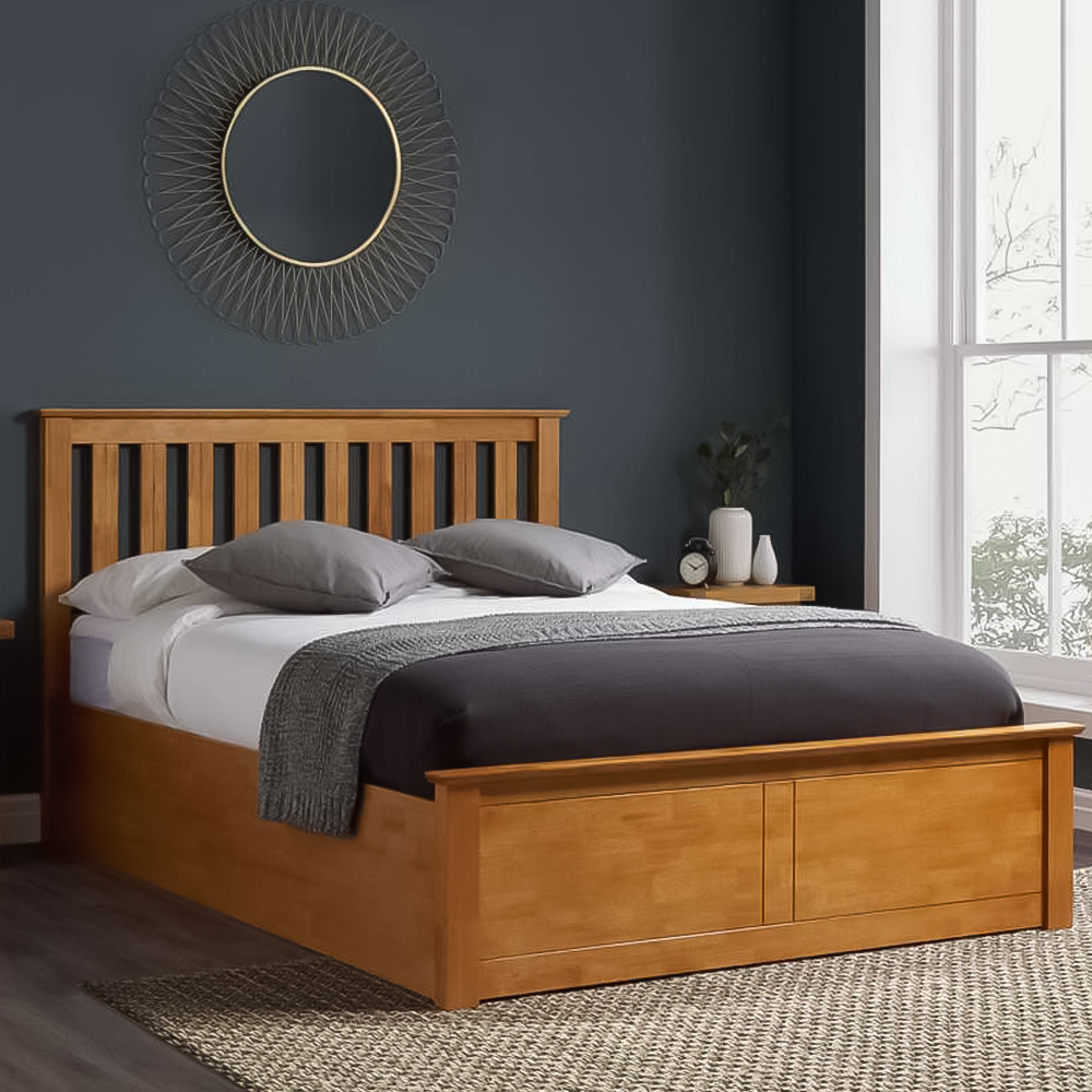Phoenix Small Double Brown Ottoman Bed Image 1