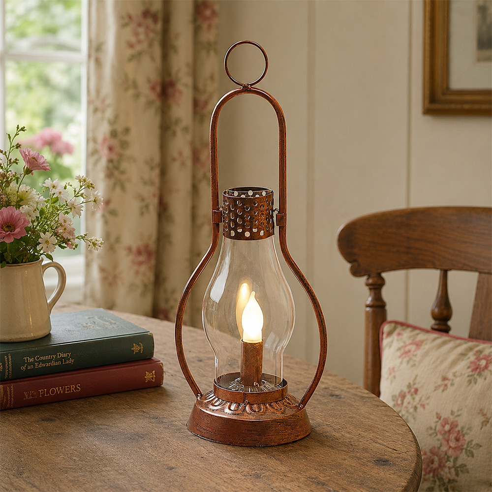Avilo Battery Operated Vintage Kerosene Oil LED Lantern Image 3