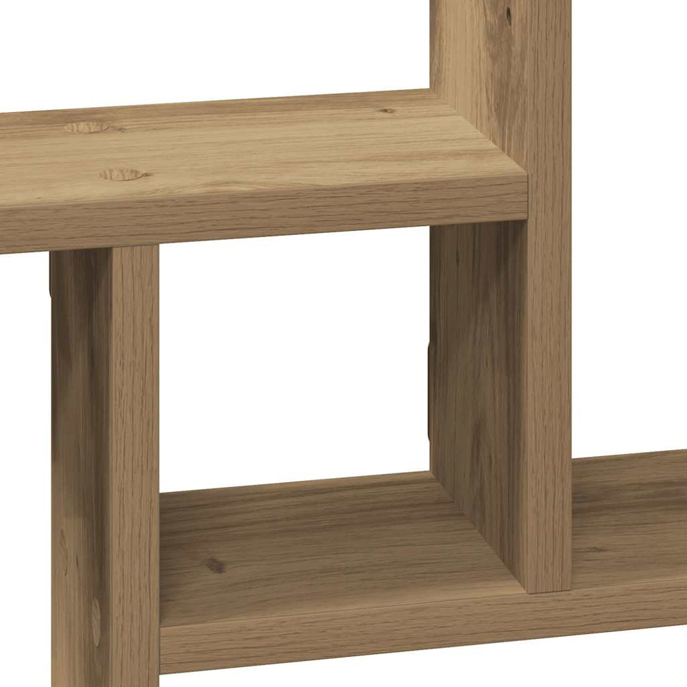 vidaXL 3 Shelf Artisian Oak Wall Shelf Set of 2 Image 7