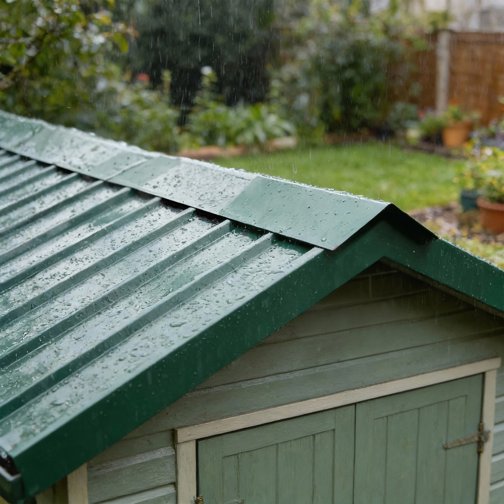 Harbour Housewares Green Galvanised Steel Roofing Ridge Cap 30 x 60cm 5 Pack Image 4