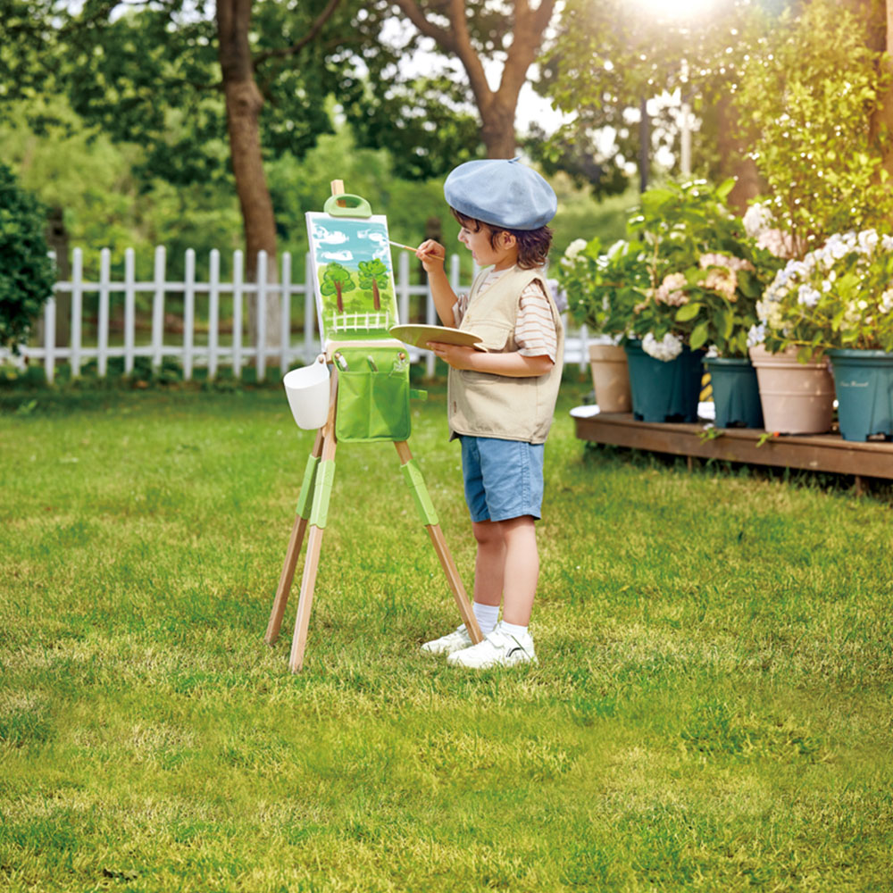 Hape Portable Bamboo Easel Play Set Image 2