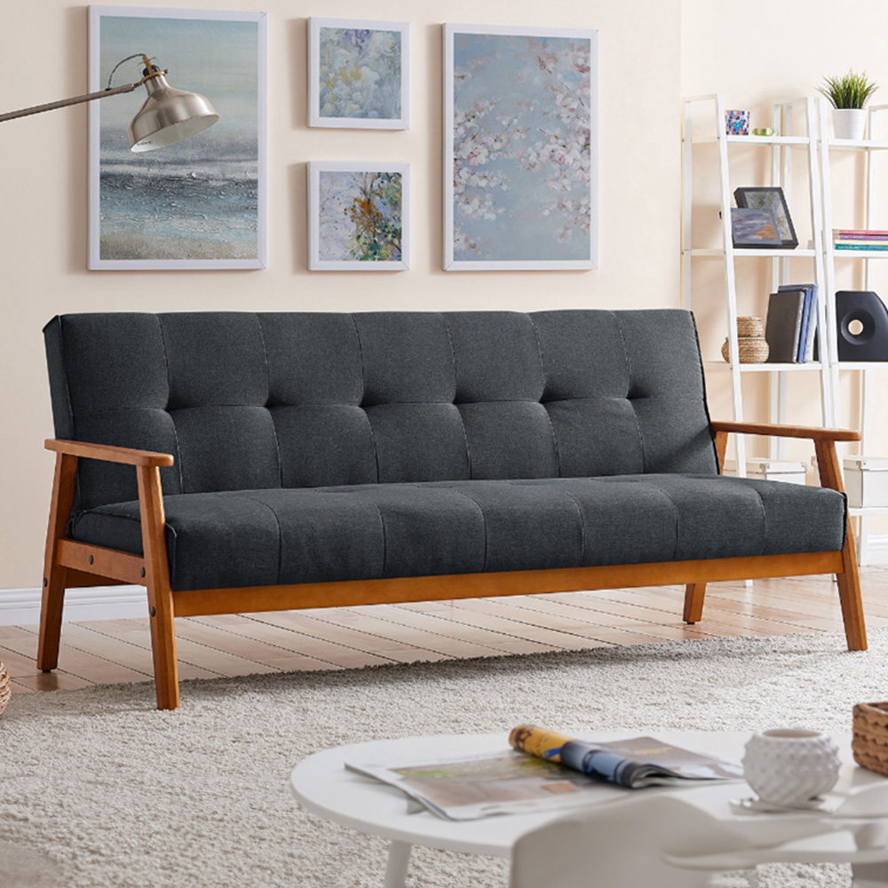 Home Detail Langford Double Sleeper Charcoal Fabric Sofa Bed Image 1