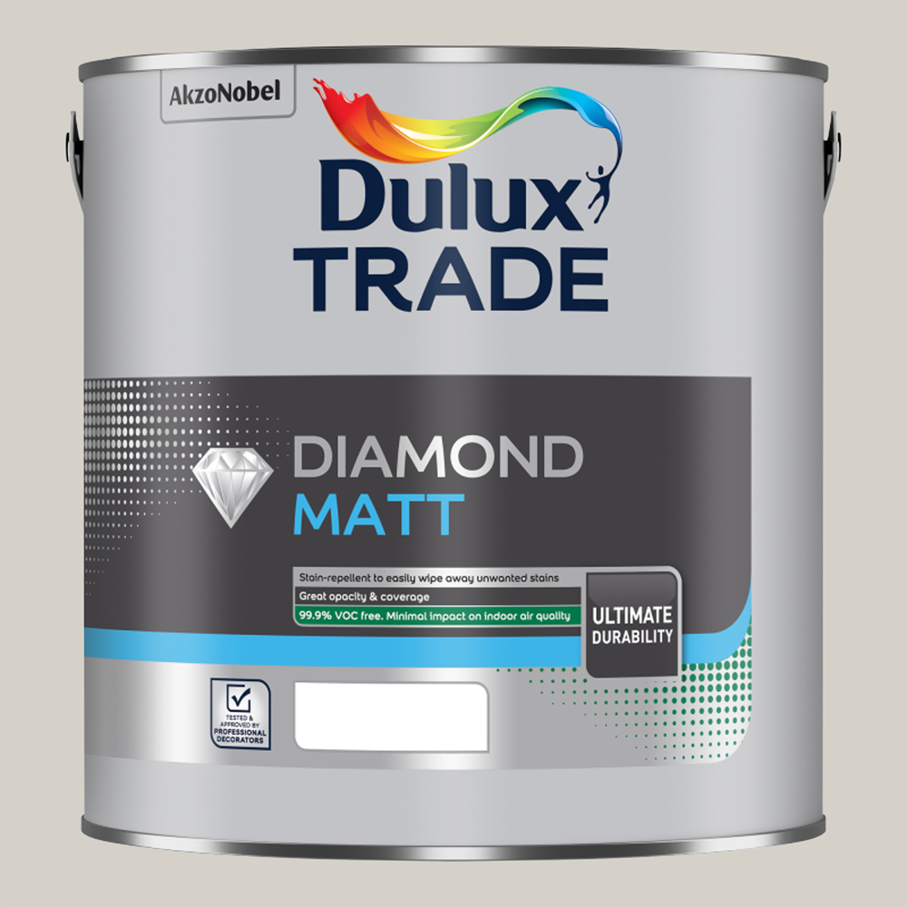 Dulux Trade Pebble Shore Walls and Ceilings Diamond Matt Paint 5L Image 2