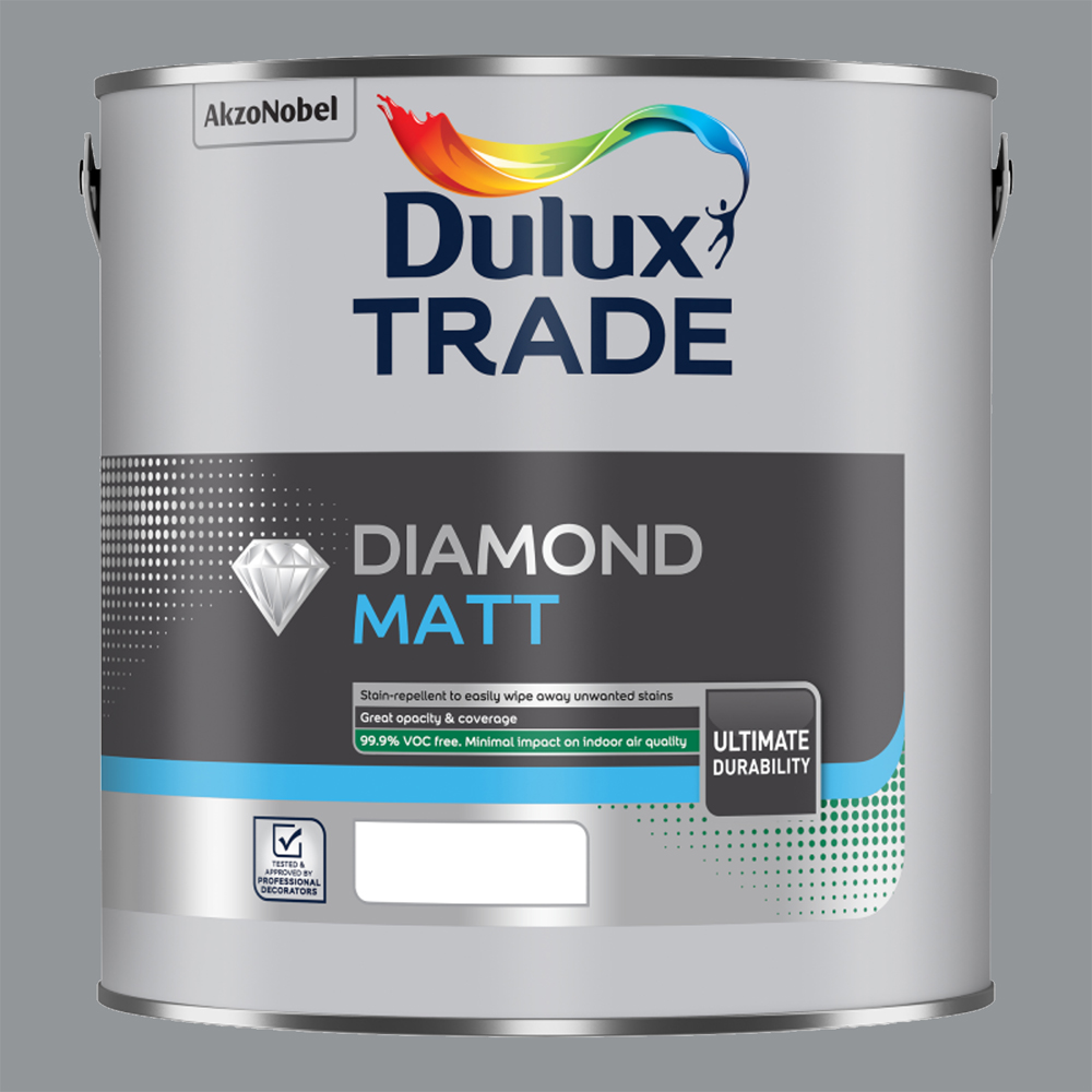 Dulux Trade Natural Slate Walls and Ceilings Diamond Matt Paint 2.5L Image 2