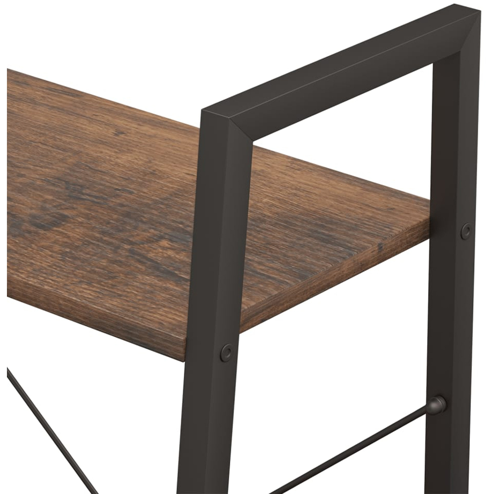 vidaXL 3-Tier Dark Brown and Black Standing Shelf Image 5