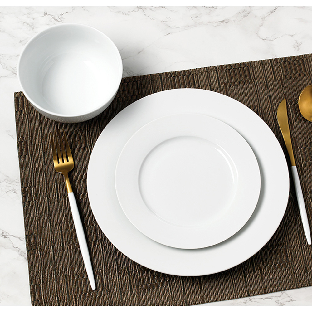 Waterside Rimmed White 24 Piece Dinner Set Image 3