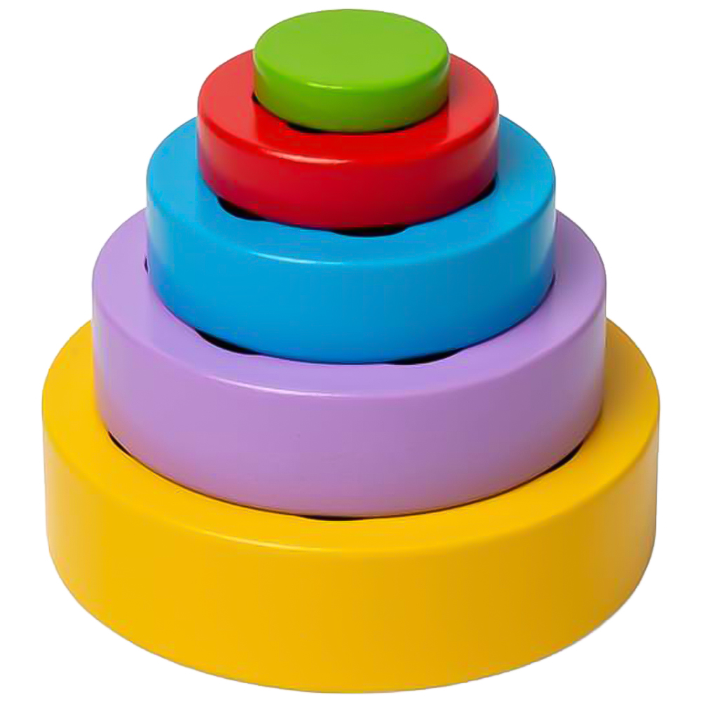 Bigjigs Toys Kids 5 Piece Wooden Flower Tower Stacking and Sorting Toy Image 3