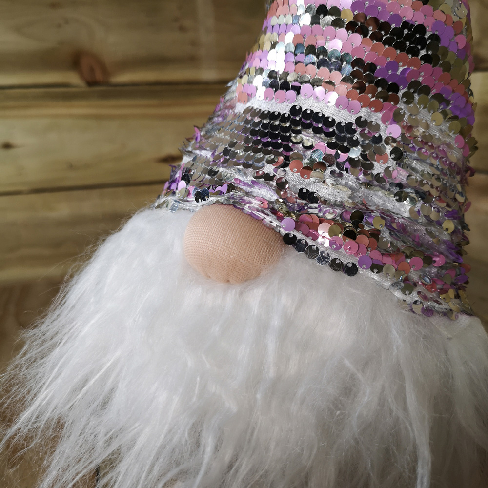 Samuel Alexander Grey Pink and White Extendable Gonk Christmas Decoration 50cm Image 3