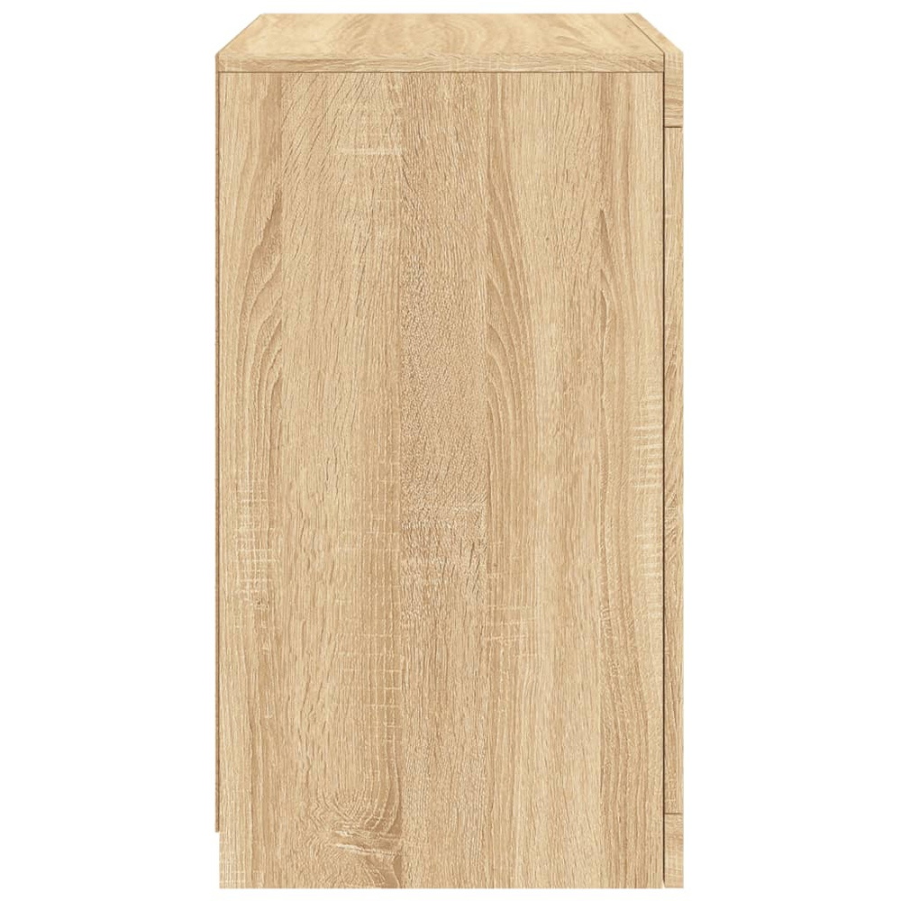 vidaXL Single Door 2 Shelf LED Sonoma Oak Side Cabinet Set of 2 Image 7