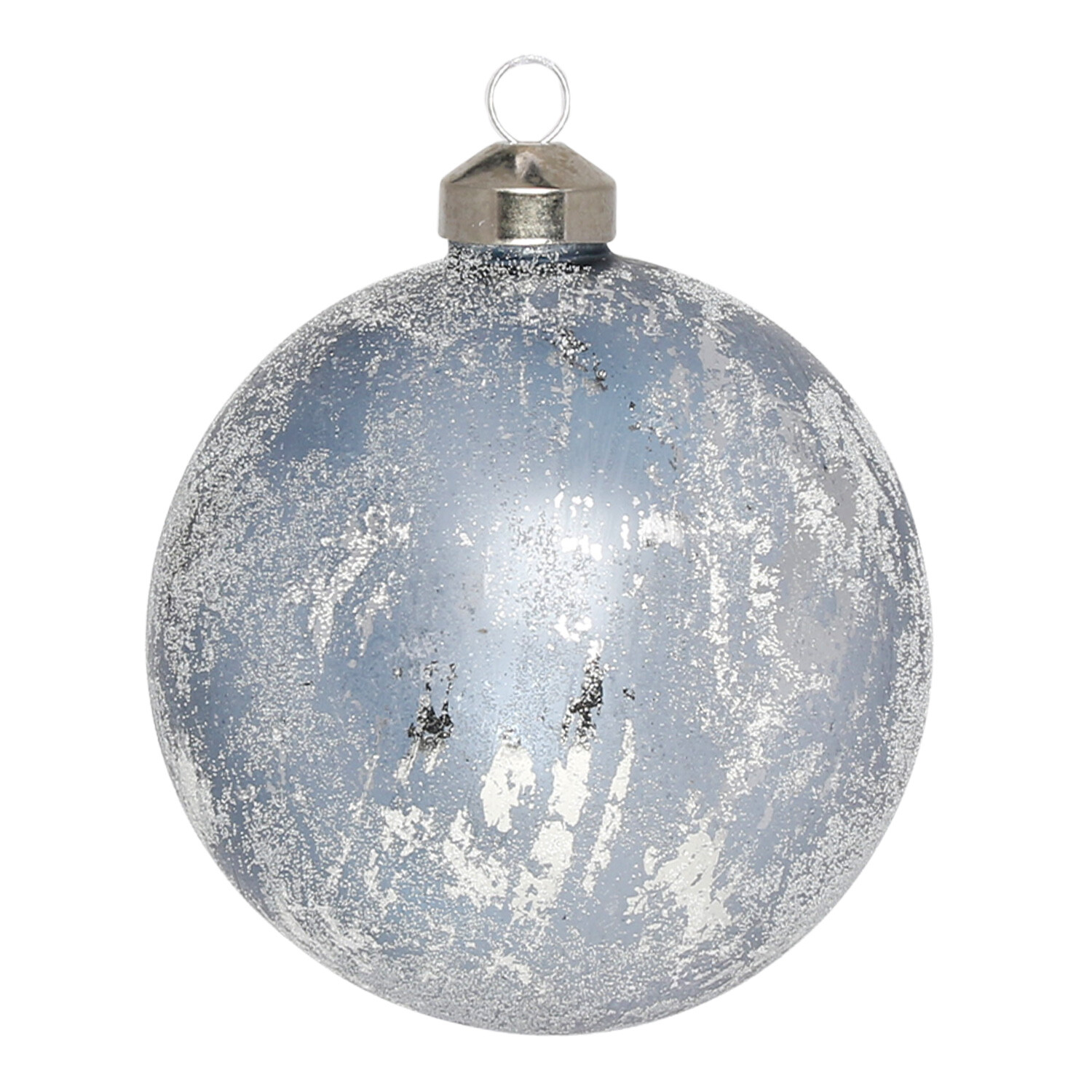Alpine Lodge Blue and Silver Marbled Bauble Image