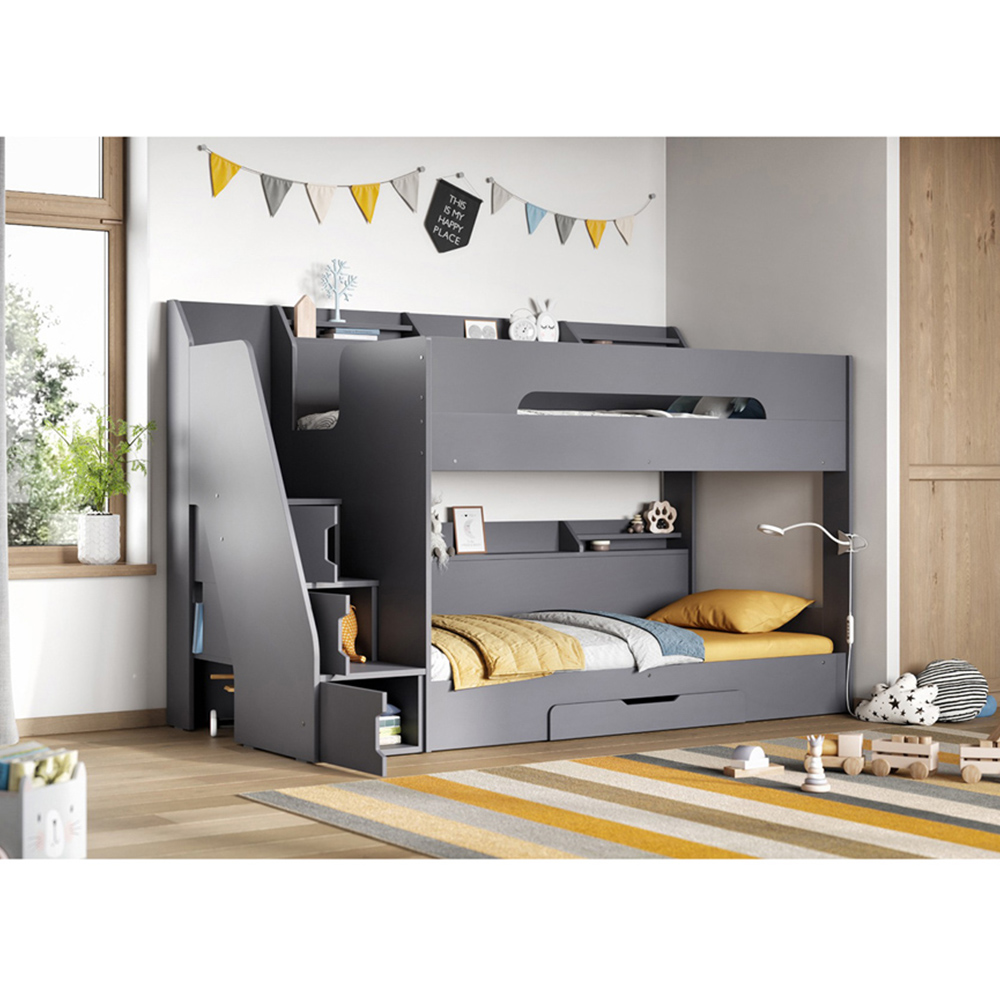 Flair Slick Grey Staircase Bunk Bed with Storage Image 7