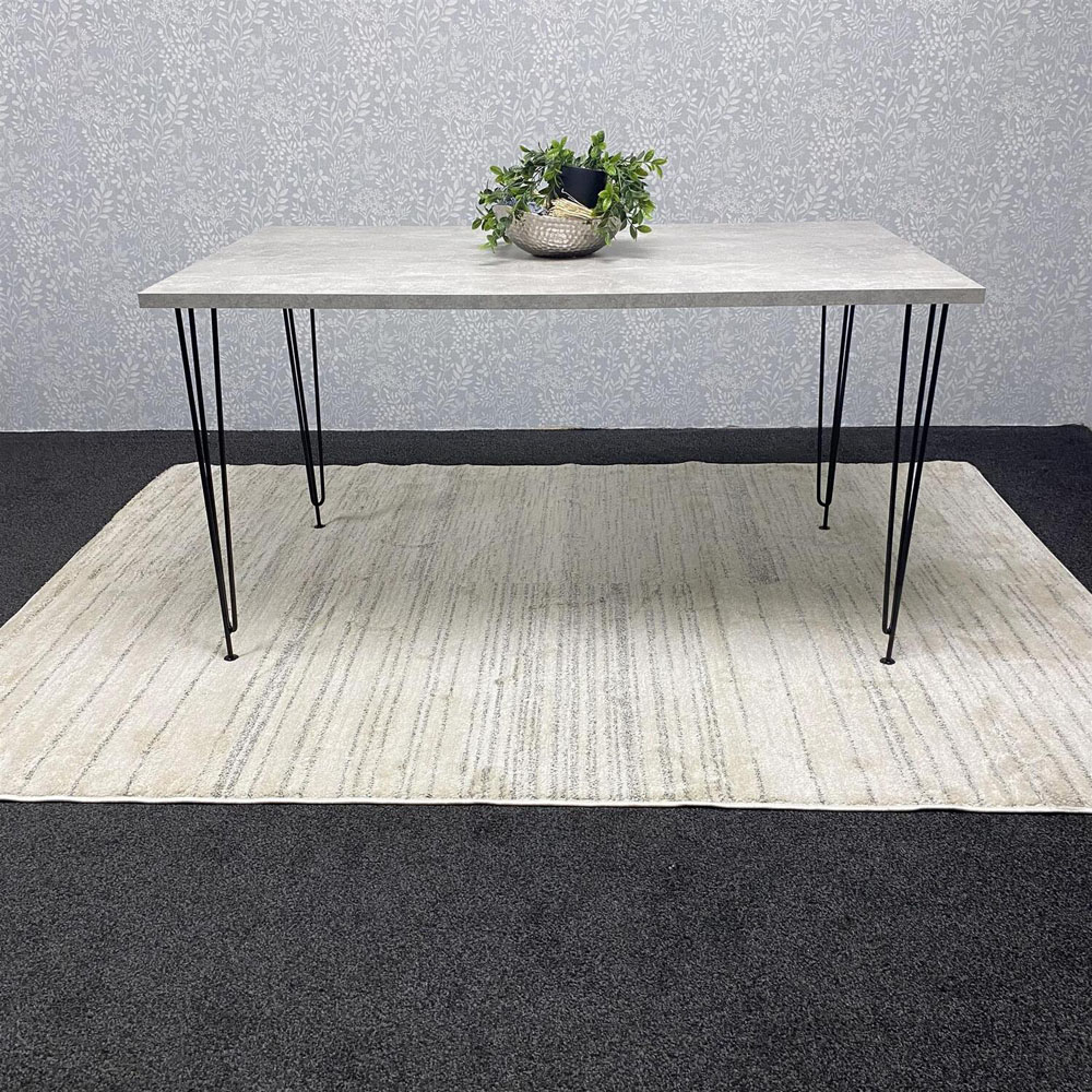 Kosy Koala 6 Seater Rectangular Dining Table with Hairpin Legs Stone Grey Image 6