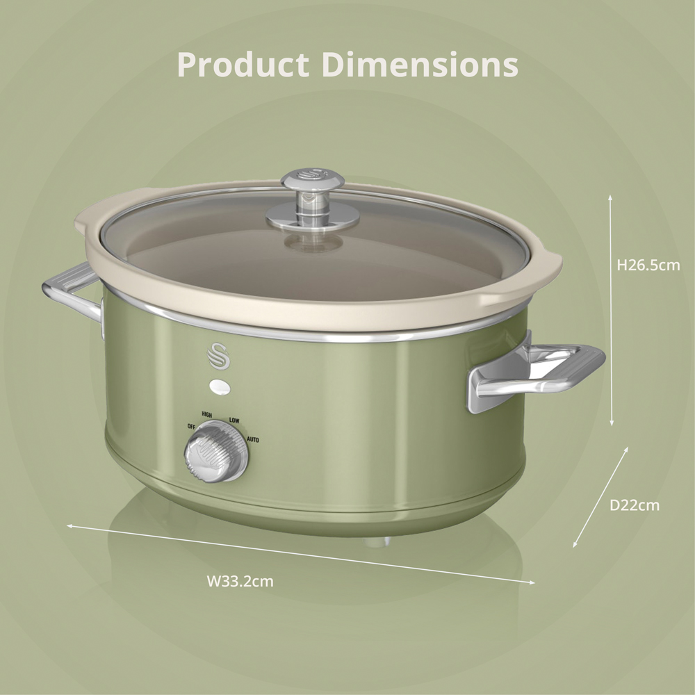 Swan SF17021GN Retro Green 3.5L Slow Cooker Image 8
